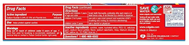 Colgate Kids Cavity Protection Bubble Fruit Fluoride Toothpaste 4.6oz - Pack of 4
