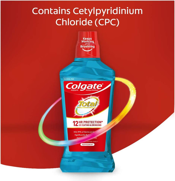 Colgate Total Pro-Shield Alcohol  Mouthwash, Peppermint - 500mL, 16.9 fluid ounce