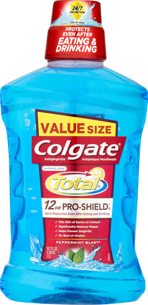 Colgate Total Advanced Pro-Shield Peppermint Blast Mouthwash, 50.7 Fl Oz