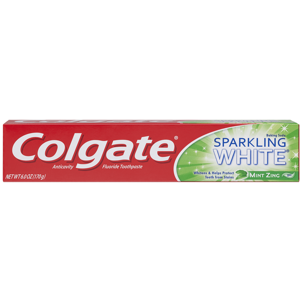 Colgate Sparkling Mint Zing Gel Toothpaste, white mint,spearmint, 8 Ounce
