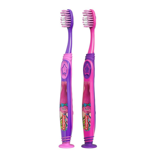 Colgate Palmolive Kids Toothbrush, Trolls, Extra Soft - 2 count (Pack of 1), 10035000449884