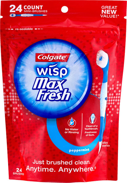 Colgate Wisp Portable Mini-Brush Max Fresh tRdoja, Peppermint, 3 Pack (24 Count)