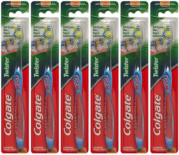 Colgate Slimsoft Floss-Tip Charcoal Toothbrush (Pack of 6)