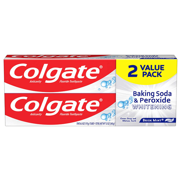 Colgate Baking Soda and Peroxide Whitening Toothpaste - 6 ounce (2 Count)