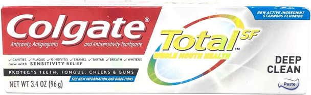 Colgate Total Toothpaste, Deep Clean, Paste 3.4 oz (Pack of 3)