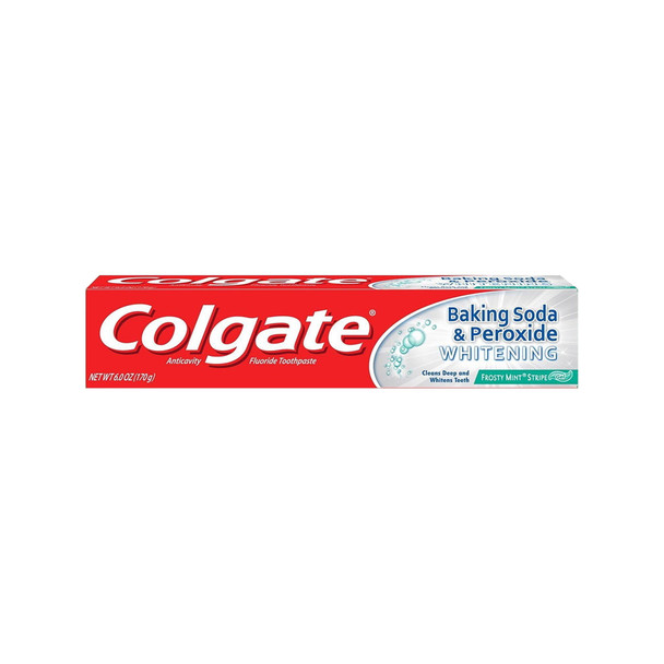 Colgate Baking Soda & Peroxide Whitening Toothpaste Frosty Mint Stripe, 6 Ounce (Pack of 1)