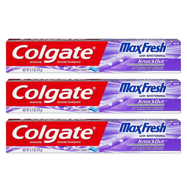 Colgate Max Fresh Knockout Gel Toothpaste, 2.5 Ounce Pack Of 3