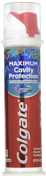 Colgate Maximum Cavity Protection Toothpaste, 6+ Years, Mild Bubble Fruit Gel, 4.4 Oz