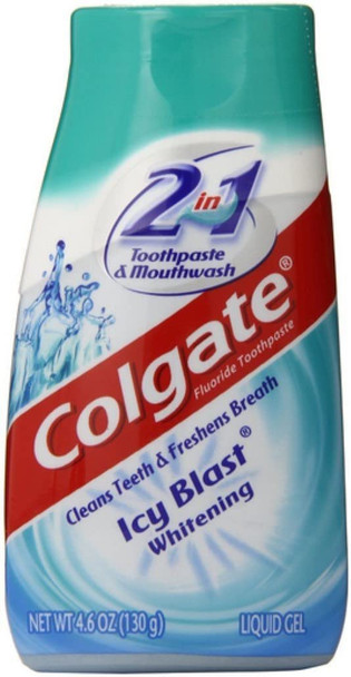 Colgate 2N1 Icy Blast Tp Size 4.6Z Colgate Icy Blast Whitening Liquid Gel 2-In-1 Toothpaste & Mouthwash