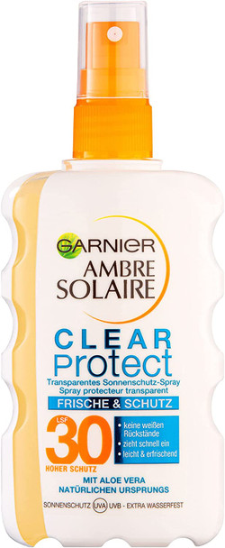 Garnier Ambre Solaire Transparent Sun Protection Spray with SPF 30 for Reliable Sun Protection and Even Tan 200 ml