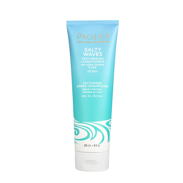 Pacifica Beauty, Salty Waves Texturizing and Moisturizing Conditioner, Banana Scent, For All Hair Types, Vitamin B + Vitamin E, Beach Hair, Beachy Waves, Sulfate Free, Vegan & Cruelty Free