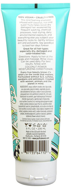 Pacifica Beauty Coconut Power Strong and Long Moisturizing Shampoo, Vegan & Cruelty Free, 8 Fl Oz