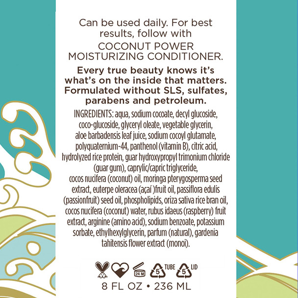 Pacifica Beauty Coconut Power Strong and Long Moisturizing Shampoo, Vegan & Cruelty Free, 8 Fl Oz