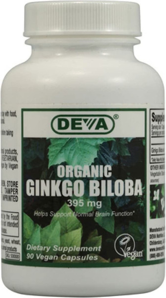 Vegan Ginkgo Biloba Organic Deva Vegan 90 Tabs