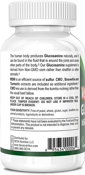 Deva Vegan Vitamins Vegan Glucosamine Msm-Cmo 90 tab ( Multi-Pack)