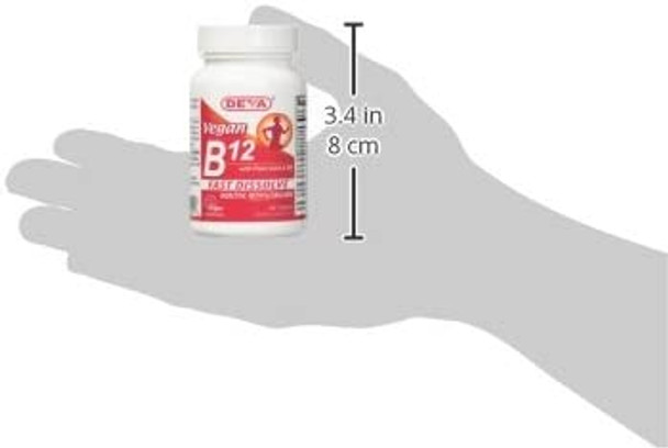 Deva Vegan Vitamin B-12 Fast Dissolve Lozenges 90 Tablets (2 Pack)