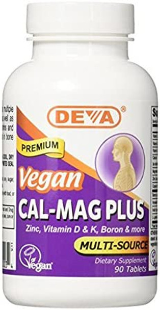 Deva Vegan Vitamins Cal-mag Plus, 90 Count