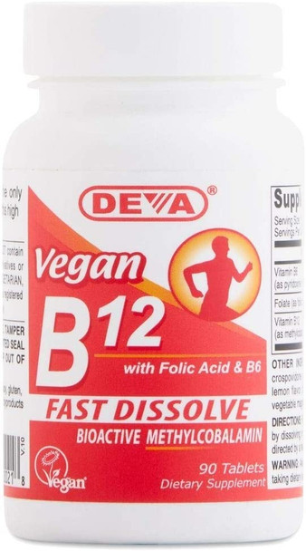 Deva Vegan Vitamins Sublingual B-12, 90 Tab