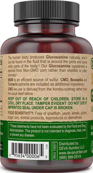 Deva Vegan Vitamins Vegan Glucosamine Msm-Cmo 90 tab ( Multi-Pack)6