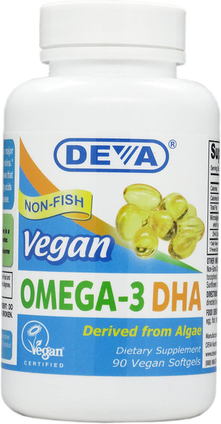 DEVA Vegan Vitamins DHA Softgels, 90 Count