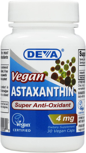 Deva Vegan Vitamins Astaxantin, 4 Mg (Pack of 2), Dark Red