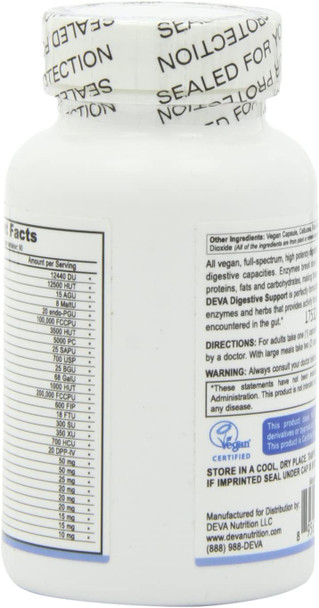 Deva Vegan Vitamins Digestive Support with Enzymes and Herbs, 90-Count