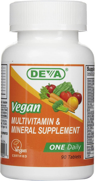 DEVA Vegan Multivitamin & Mineral Supplement Tablets, 90 Tablets