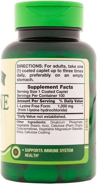 Nature's Truth, LLysine 1000 mg Capsules, 100 Count