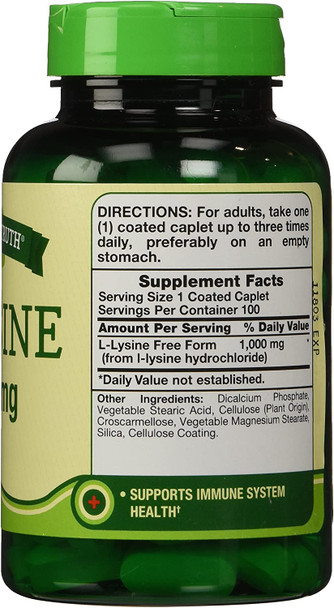 Nature's Truth, LLysine 1000 mg Capsules, 100 Count