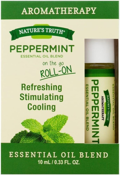 Nature's Truth Essential Oil Roll-On Blend, Peppermint, 0.34 Fluid Ounce