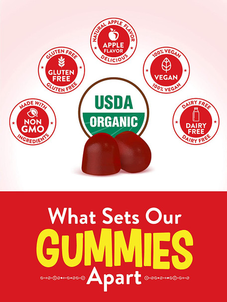 Organic Apple Cider Vinegar Gummies | 60 Count | Vegan, Gluten  & Non-GMO | USDA  Organic | Apple Flavor | by Nature's Truth Organic Apple Cider Vinegar Gummies | 60 Count | Vegan, Gluten  & Non-GMO | USDA  Organic | Apple Flavor | by Nature's Truth