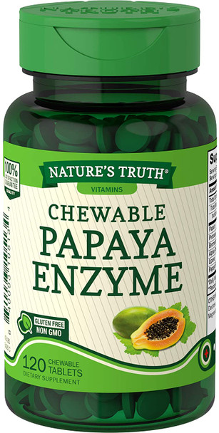 Nature's Truth Chewable Papaya Enzyme 120 Tablets