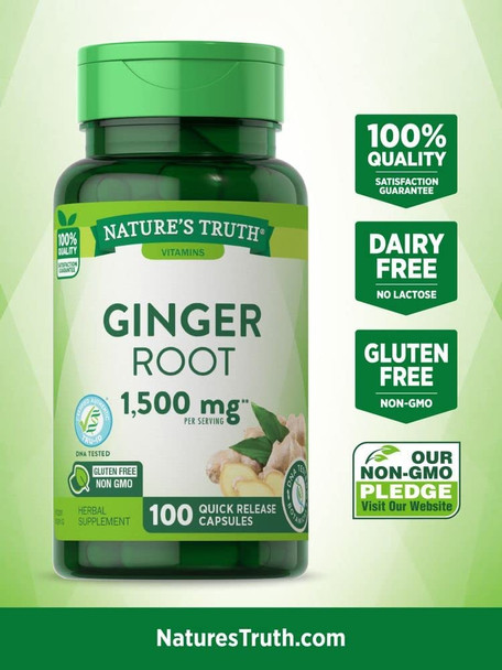 Nature's Truth Ginger Root 1500 mg 100 Capsules