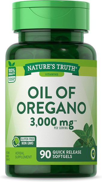 Oregano Oil Softgel Capsules | 90 Count | Contains Carvacrol | Non-GMO, Gluten Free | by Nature's Truth