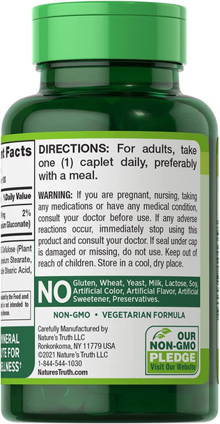 Nature's Truth Potassium Gluconate 595 mg Caplets - 100 ct, Pack of 2