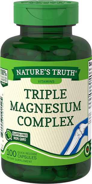 Nature's Truth 400 mg Magnesium Triple Complex Supplement, 100 Count