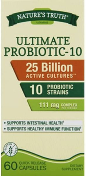 Nature's Truth Ultimate Probiotic-10 111 mg Quick Release Capsules - 60 ct, Pack of 2