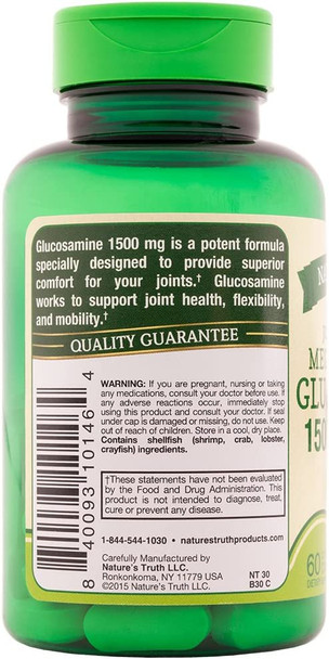 Nature's Truth Glucosamine 1500 mg Extract, 60 Count