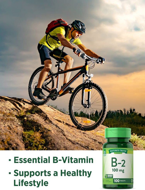 Nature's Truth Vitamin B-2 100mg Tablets, 100 Count