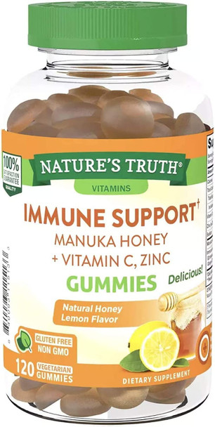 Nature's Truth Vitamin C Gummies with Zinc | 120 Count | Vegetarian, Non GMO & Gluten Free | by Natures Truth, n/a, Honey Lemon Flavor, 120 Count