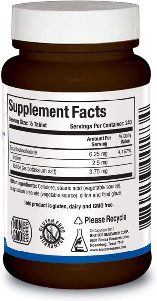 Biotics Research Iodizyme Hp Iodine, Thyroid Support, Cellular Metabolism, Promotes Energy, Supports Metabolic Function, T3, T4, Tsh 120 Tablets