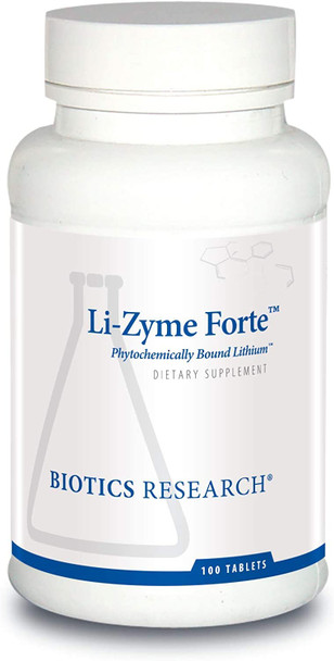 Biotics Research Li Zyme Forte Plant-Sourced, Phytochemically Bound Lithium. Supports Brain Function. Memory And Mood Support.100 Tablets