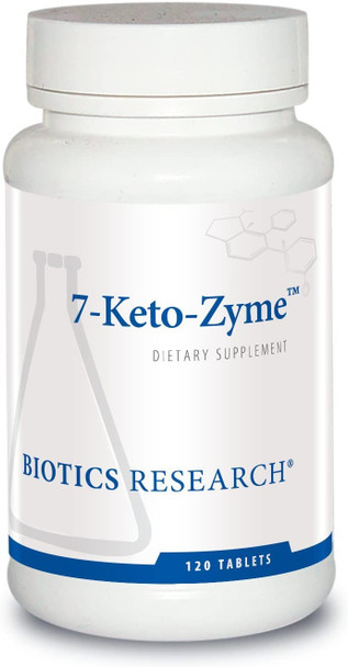 Biotics Research 7 Keto Zyme Dhea Metabolite 5 Mg, Hormonal Balance Support, Use Fat For Energy, Added Superoxide Dismutase And Catalase For Increased Bioavailability 120 Tabs