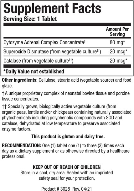 Biotics Research Cytozyme Ad 180 Tablets