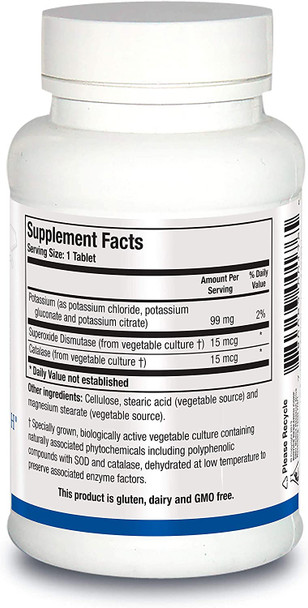 Biotics Research K Zym Potassium, 99 Milligrams, Supports Cardiovascular Function, Electrolyte Balance, Nerve Transmission, Muscle Activity, Superoxide Dismutase, Catalase.100 Tablets