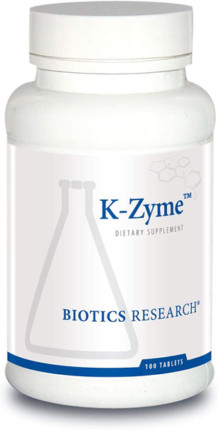 Biotics Research K Zym Potassium, 99 Milligrams, Supports Cardiovascular Function, Electrolyte Balance, Nerve Transmission, Muscle Activity, Superoxide Dismutase, Catalase.100 Tablets