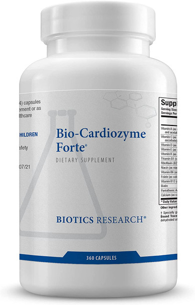 Biotics Research Bio Cardiozyme Forte Healthy Heart Multivitamin. Broad Spectrum Formulation Designed To Support Cardiovascular Health And Function. Powerful Antioxidant Support 360 Capsules