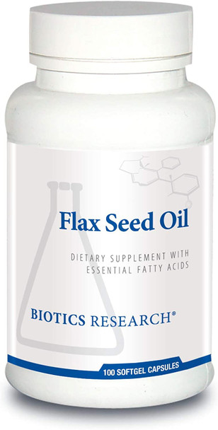 Biotics Research Flax Seed Oil Each Capsule Contains 1,000 of Pure Flax Seed Oil. Cold Pressed from Certified organically Grown Flax Seed. Healthy Inflammation Pathways. Heart Health. 100 Capsule