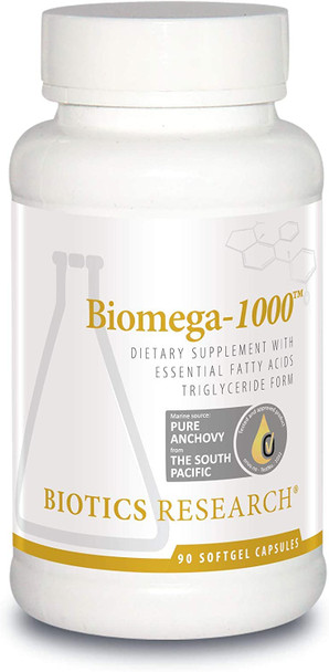 Biotics Research Biomega 1000 Omega 3 Fish Oil Supplement, Highly Concentrated Fish Oil with EPA/DHA, Omega 3 Fatty acids, Supports Immune, Inflammatory Responses, Cardiovascular 90 Count