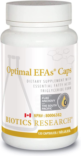 Biotics Research Optimal EFAs Proprietary Blend of Fish, Flaxseed and Borage Oils. Balance of Omega3, 6 and 9 Fatty Acids.Supports Immune, Inflammatory Responses,Cardiovascular Neurological Health